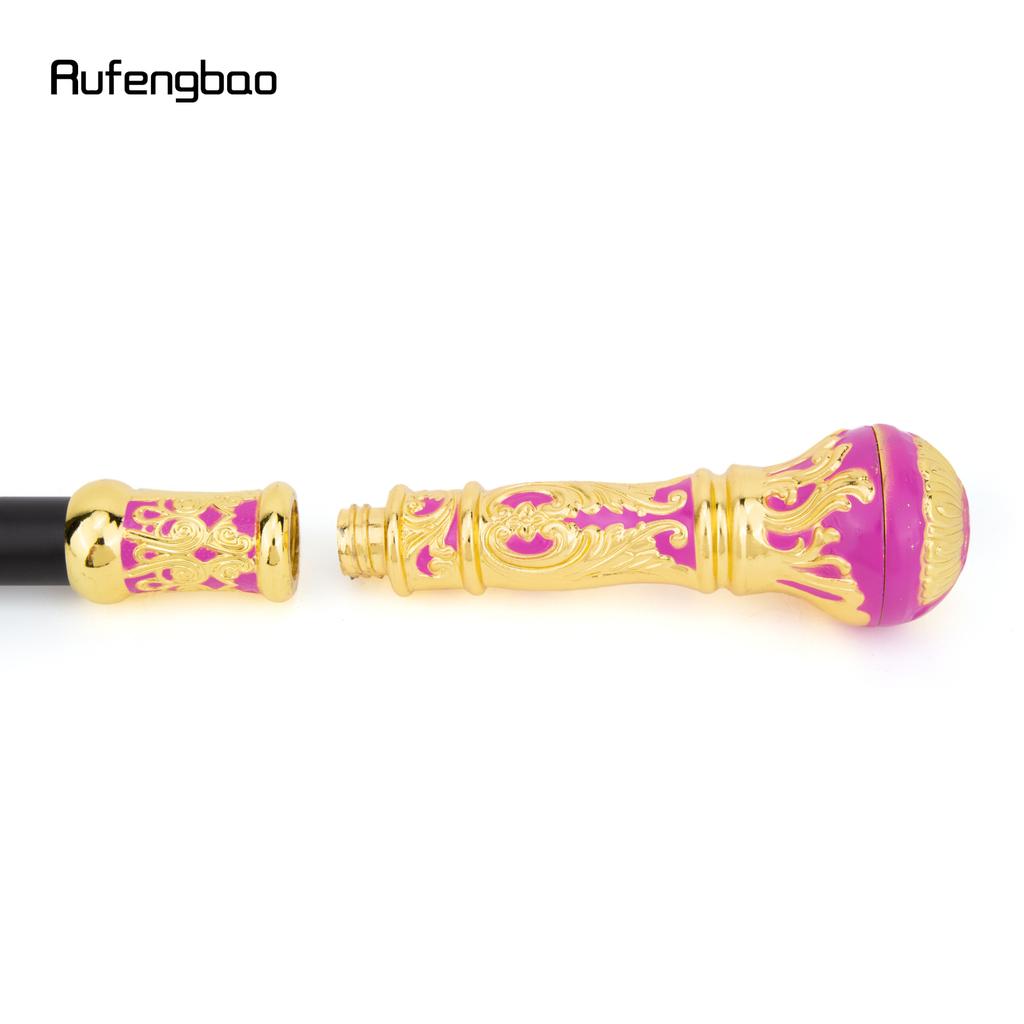 Golden Pink Luxury Round Handle Fashion Stick for Party Decorative Walking Cane Elegant Crosier Knob Walking Stick 93cm
