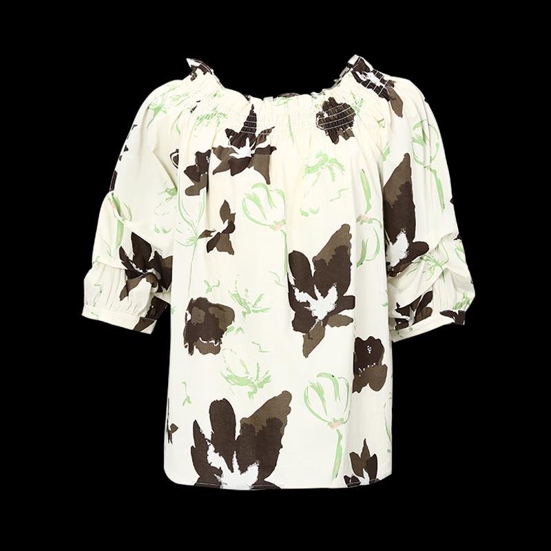 Women's Fashion Printed Short-Sleeve Blouse
