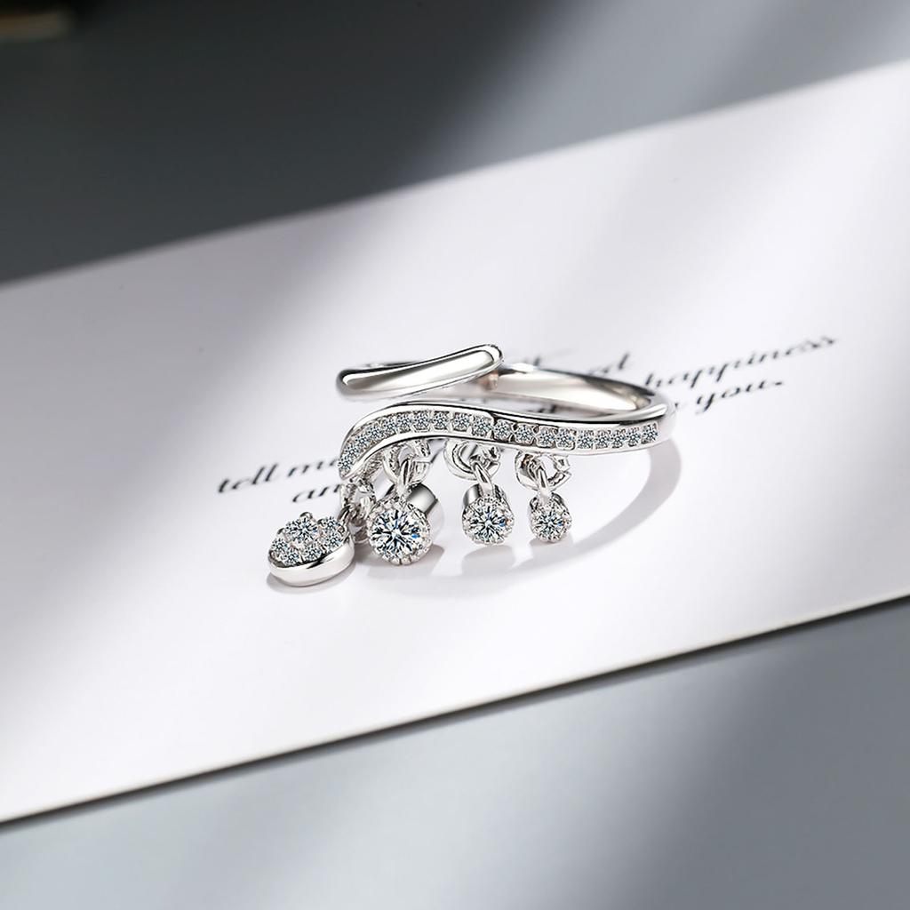 Dangle Ring Tiny Open Rings Statement Finger Rings Dainty Zirconia Jewelry