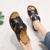 Fire Large Size Slope Heel Fish Mouth Cool Slippers Women Hollow Velcro Thick Bottom Slippers Women
