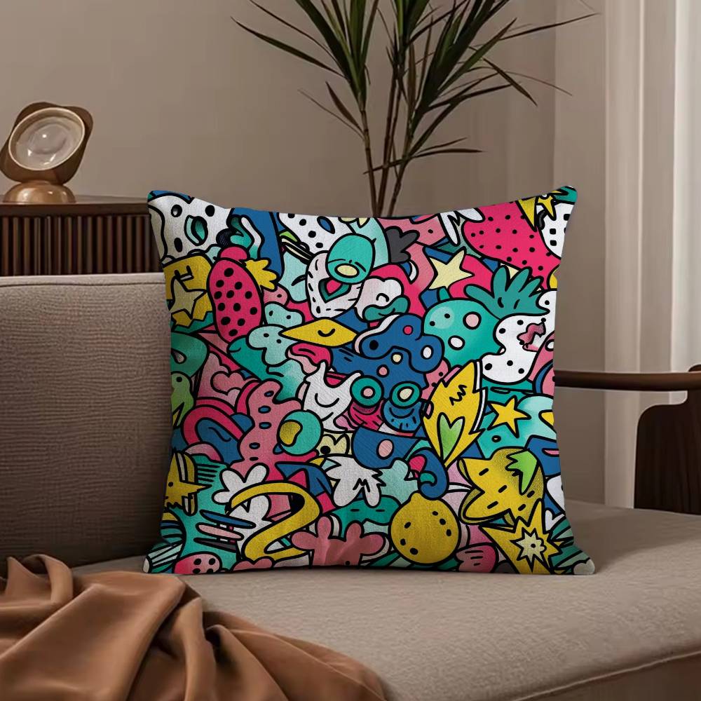 Cute graffiti Pillow Case null