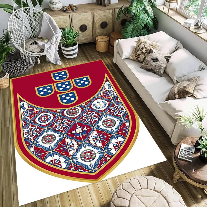Royal Emblem Checkerboard Background carpet Living room and bedroom mats Suitable for all seasons Doormat Protective pad Fashion