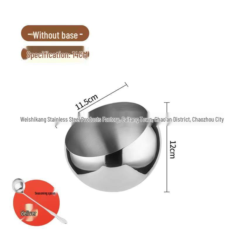 Stainless Steel Slanted Rim Seasoning Bowl for Hot Pot & Buffet