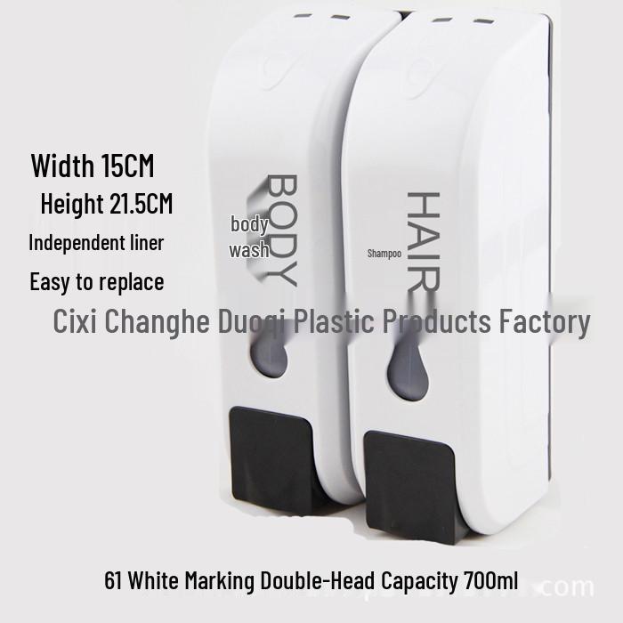 Wall-Mounted Hotel Guesthouse Soap Dispenser: Single/Double/Triple Heads White Single Head