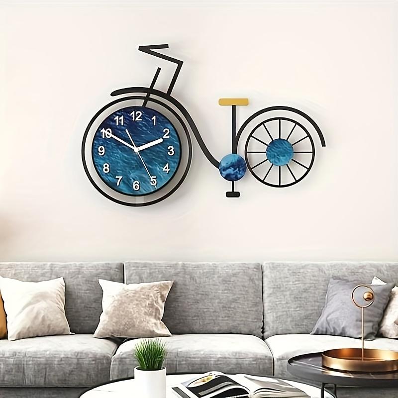 Metall kreative und lustige Fahrrad-Wanduhr stille Uhr geeignet für Schlafzimmer Wohnzimmer Büros und Esszimmer
