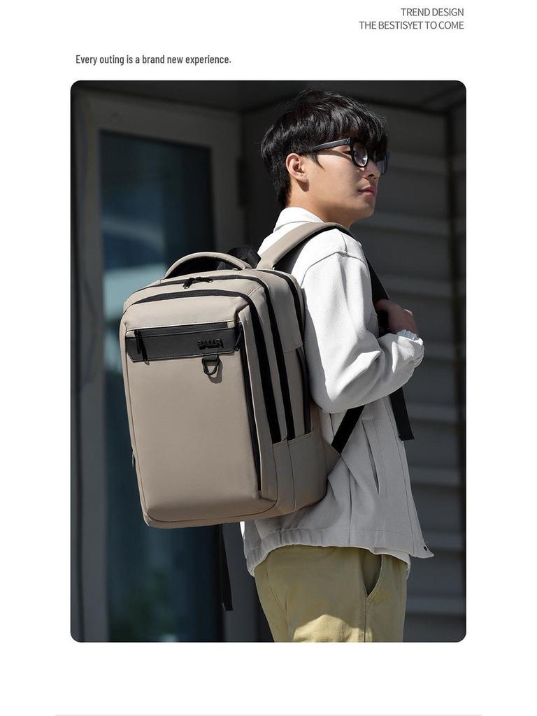 Men's Fashion Multi-pocket Laptop Backpack - Large Capacity, Commuter-friendly