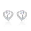 Sweet Love Heart Sparkle Peach Heart Student Earrings Girl Earrings Hundred with Girlfriends