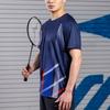 Mizuno Letter Geometric Pattern Casual Round Neck Pullover Short Sleeve Badminton Shirt Unisex Shirts Dark-Blue 72CA36Z128