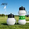 Reusable Hiking Bottle Spherical Collapsible Silicone Cup, Golf Ball Shaped Water Foldable Travel Cup with Push Design Flip Lid & Metal Carabiner,