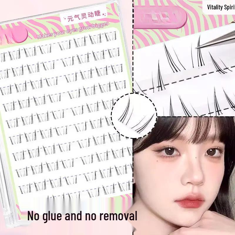 Four-Leaf Cat Lower Lashes: Super Natural Korean Girl Segment, Glue-Free False Eyelashes for a Born-Beautiful Look