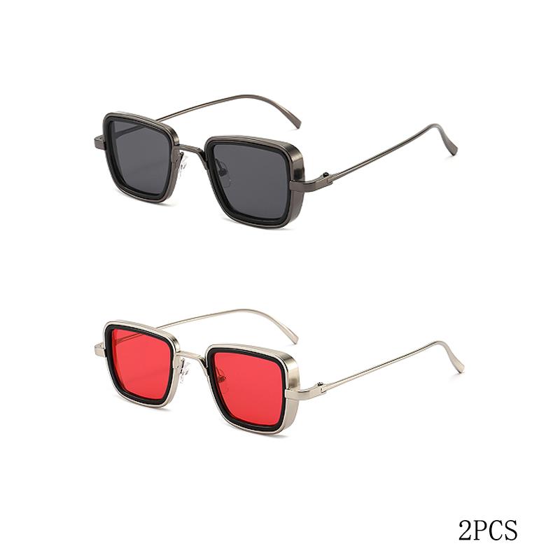 New Vintage Metal Steampunk Sunglasses Men Women Square Sun Spectacles For Men Women Stylish Retro Shades Male Female UV 400 Protection