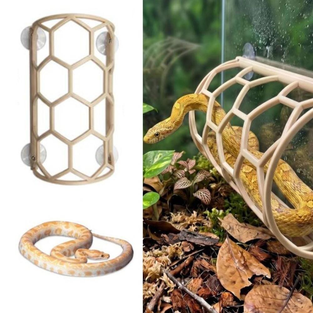 Wall Mounted Reptile Hiding Cave Plastic Snake Shelter Lizard Toy Tunnel Gecko Habitat