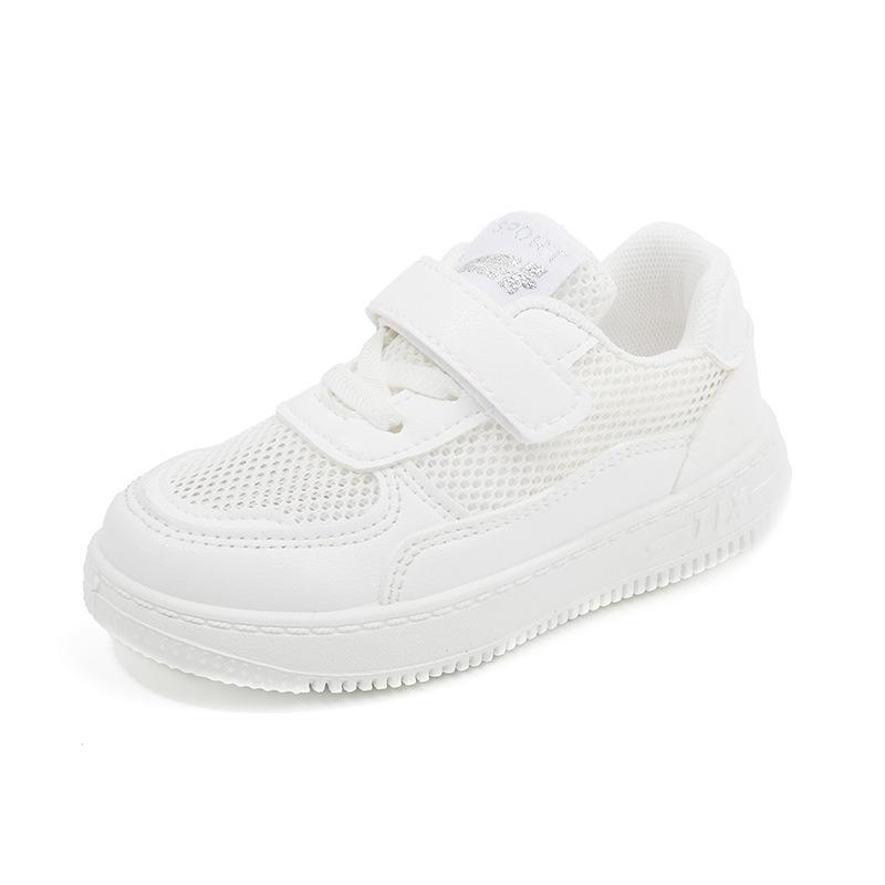Breathable Hollow Out White Lightweight Kids Casual Sports Sneakers For Boys And Girls