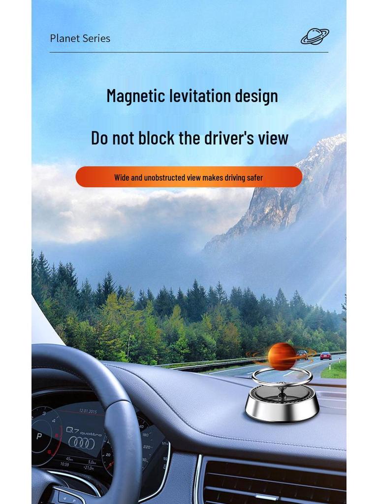 Solar Aromatherapy Planet Console Car Ornament with Long-Lasting Fragrance