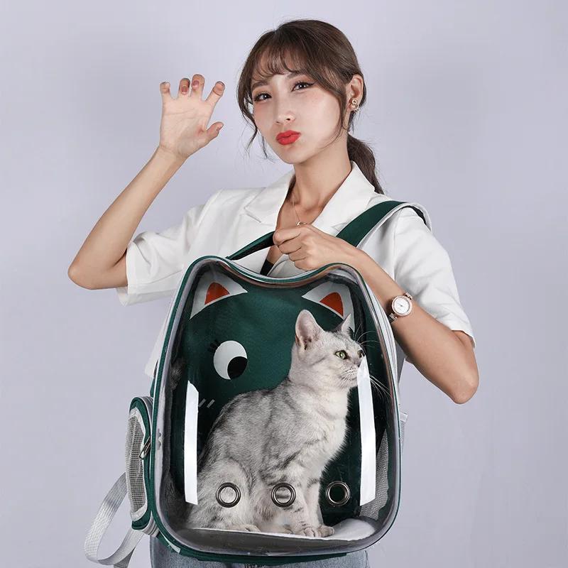 Cat Backpack Breathable Pet Backpack Going Out Portable Bag Transparent Space Bag Pet Car