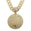 Hip Hop Alloy Letter Imbcak Pendant Necklace for Men, Street Cuban Chain Adorned with Diamonds, Basketball Necklace
