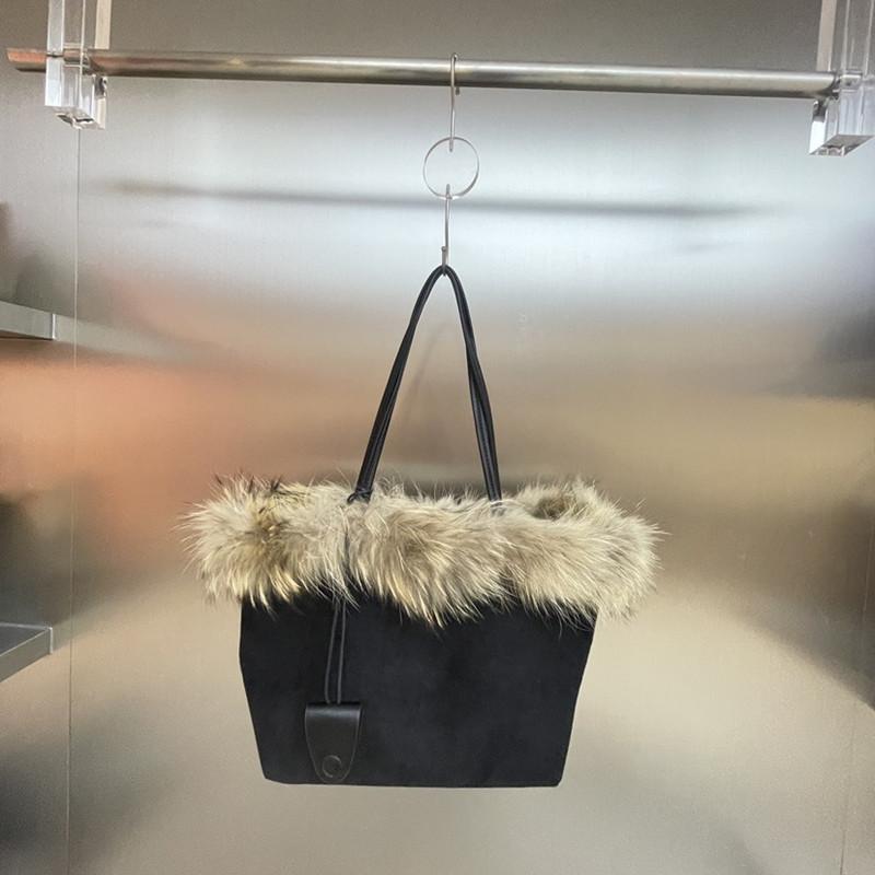 

Luxury Classic Design Long Plush Women s Tote Bag Brand High-end Party Hangbags Fashion Retro Shoulder Bag Leather Underarm Bag чёрный