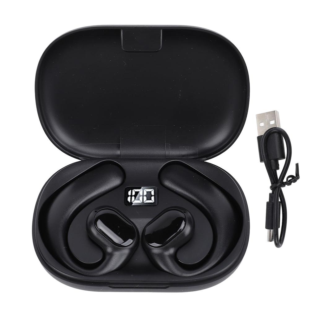 Wireless Earphones Headsets BT IPX7 Water Proof Bone Conduction Heavy Bass Headphones Earbuds for Phone Tablet Black