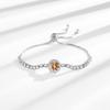 French Romantic 925 Silver Pull-Up 2 Carat Round Bag Zircon Imitation Moissanite Ladies Bracelet Wedding Jewelry