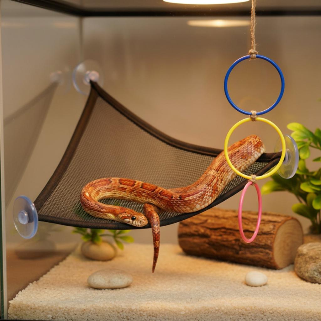 Snake Climbing Hoop Tear Resistant Snake Hoop Ladder Terrarium Decor Lounger Comfortable Lounging Amphibian Lounger Bed