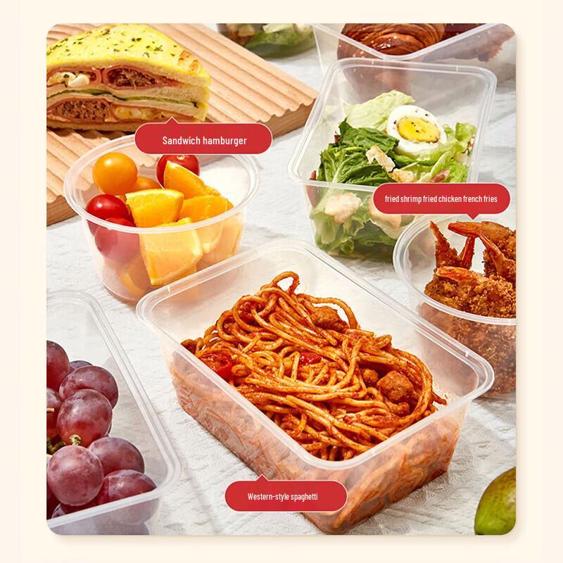 Disposable Rectangular Food Containers with Lids (10-Pack)