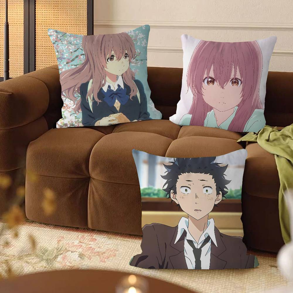 A S-Silent Voice Personalized Pillow Cover Kids Bedroom Wild Party Decor Pillowcase Kid Birthday Shower Gift