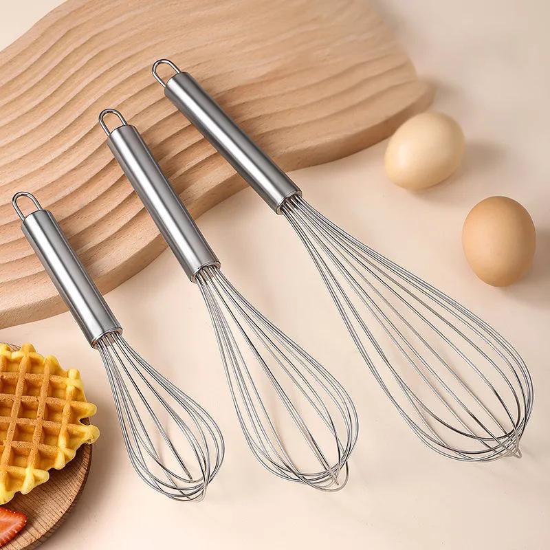 Manual Egg Whisk with Stainless Steel Spring Handle Portable Hand Mixer Egg Beater Small Wire Frother for Whisking Egg Cream