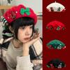 Red Green Christmas Beret Hat Sweet Xmas Painter Hat Winter Christmas Beret Cap  Girls