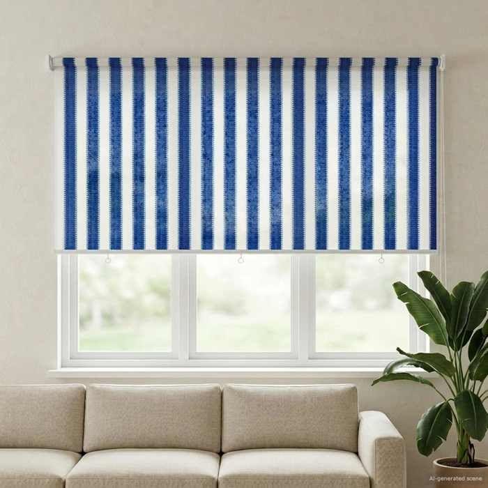 Store enrouleur extérieur - MAISON EXCLUSIVE - 160gsm - HDPE - Bloque 90% UV - Bleu