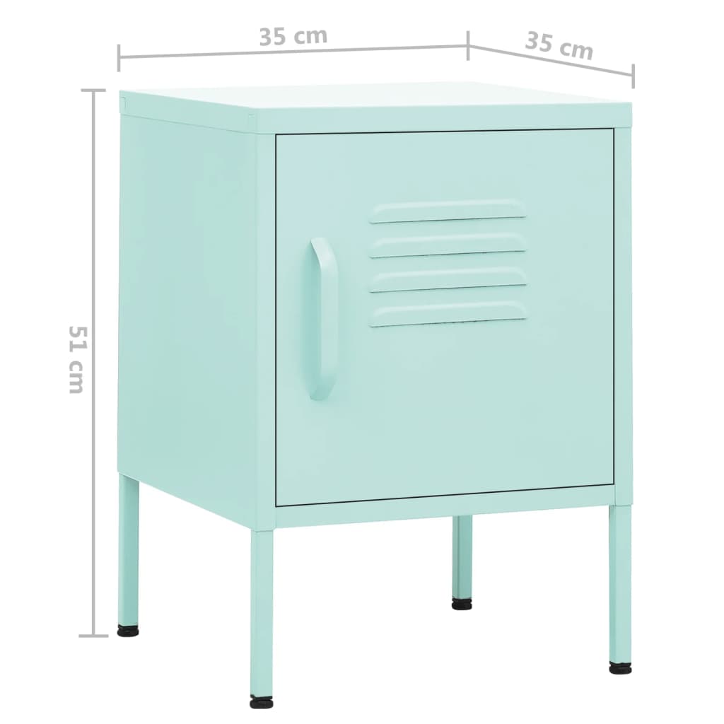 Nightstands 2 pcs Mint Green 35 x 35 x 51 cm Steel
