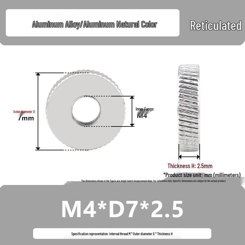 Aluminum Alloy Hand-Tightened Knurled Nut Adjustment Lock Gauge M3-M8