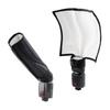 Portable Bounce Reflector With Rotatable Flash Bounce Panel For DSLR Flash Diffuser Light Optimization