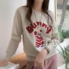 Women's Wool Round Neck Sweater with Cartoon Bunny Embroidery - Cute Style for Autumn/Winter