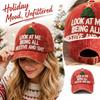 Unisex Christmas Red-Themed Digital Print Curved Baseball