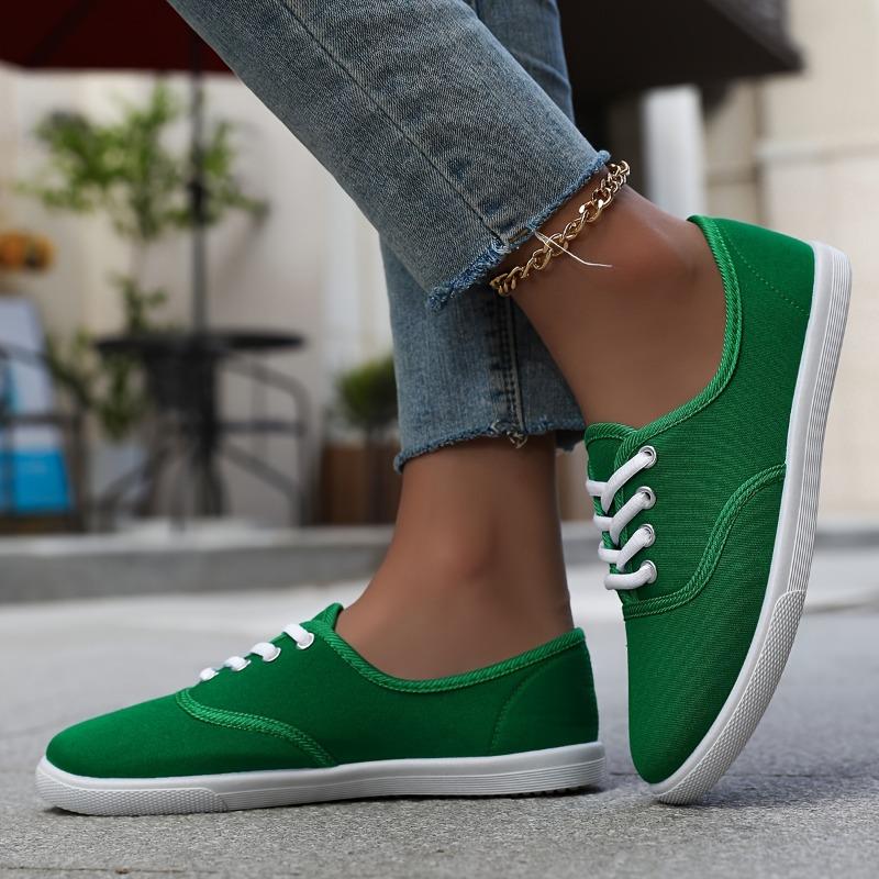 Women's Fashion Casual Shoes, Comfortable Anti-slip Lace-up Soft Sole Sports Shoes, Suitable for Women's Outdoor Activities, Low-top Comfortable