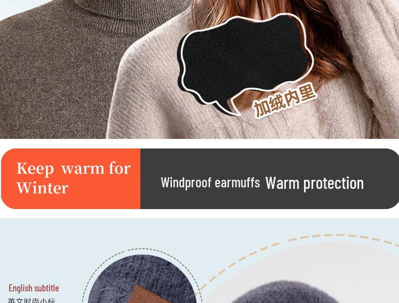 Unisex Winter Warm Plush Knit Wool Hat with Ear Protection