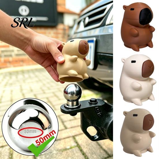 Weatherproof Tow Ball Cap 3D Printed Capybara Cover, Decorative Trailer Dust Hitch Cap, 50mm Towing Protector, RV Truck Accessories Hook Guard