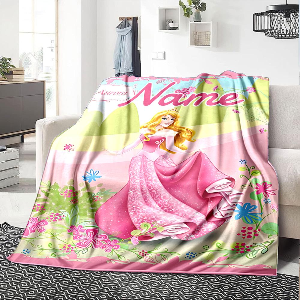 Custom Name Princess Cinderella's Horse flannel Blanket for Super Soft Cute Comfort Blanket for Travel Bedding Couch Sofa Blanket