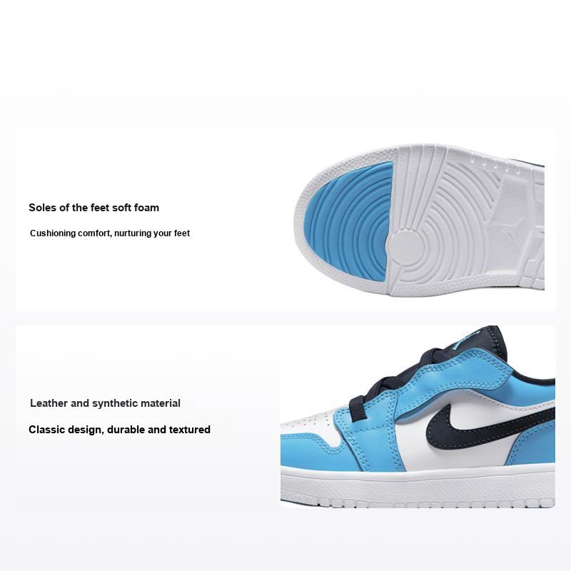 Детские кроссовки Air Jordan 1 Low ALT PS UNC Белый Темно-Пудрово-Синий Обсидиан BQ6066-144 28