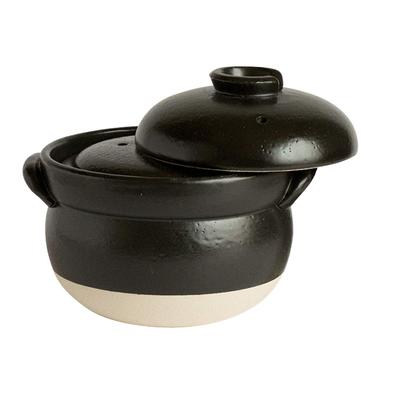 Saji Keramik Reis schwarz Banko exquisite Reis Topf innen 3 Topf, 19,5 cm, Ware, (mit Deckel), Tassen, 30-1