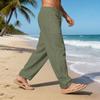 Men's Casual Loose-fitting Jogging Pants, Straight-leg Wide-leg Trousers, Drawstring Cotton And Linen Casual Pants.
