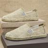 2025New Men Linen Casual Shoes Women Handmade Weaving Fisherman Shoes Casual Flat Espadrilles Driving Shoes Big Size