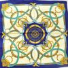 Women Small Silk Scarf Printed Fashion Chain Pattern Dark Blue Square 100% Silk Scarves Europe America Style Scarf