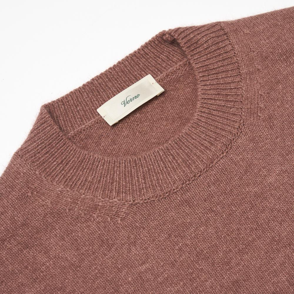 VERNO 24Fw Fox Crew-Neck Knit Rose
