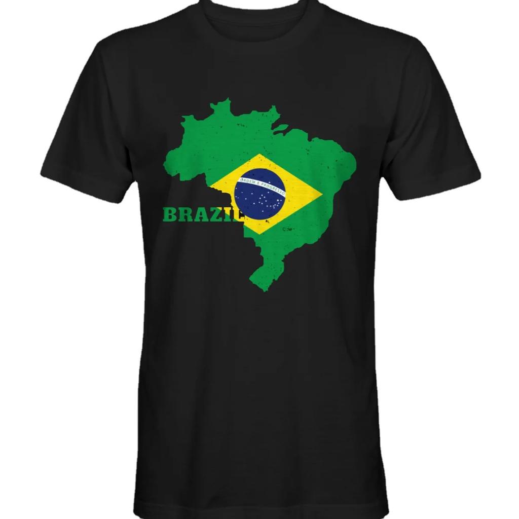 Brazil Country Flag Map Printed Gift TShirt Summer Cotton ONeck Short Sleeve Unisexs T Shirt New S3XL