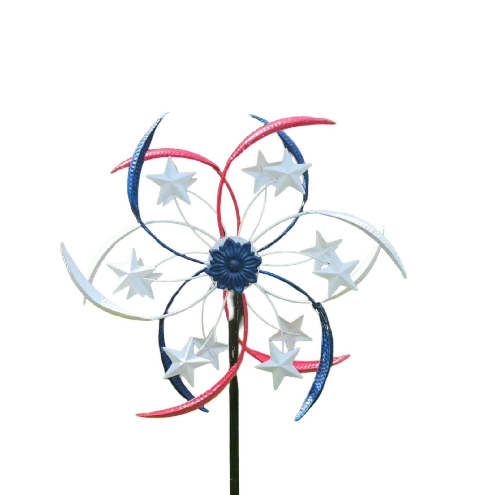 

Wind Spinners, 64 Inch Tall Wind Spinners Outdoor Metal Large, Red And Blue Wind Spinners For Yard And Garden Outside Patio Fourth Of Decor One Size