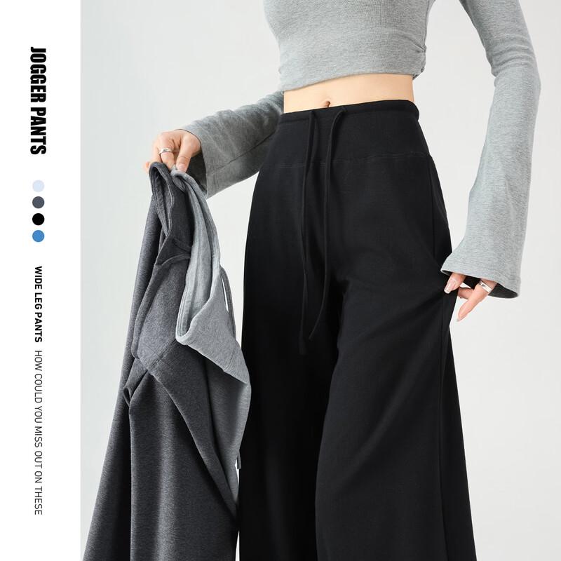 Women s 2026 Spring High-Waist Draped Wide-Leg Casual Pants M