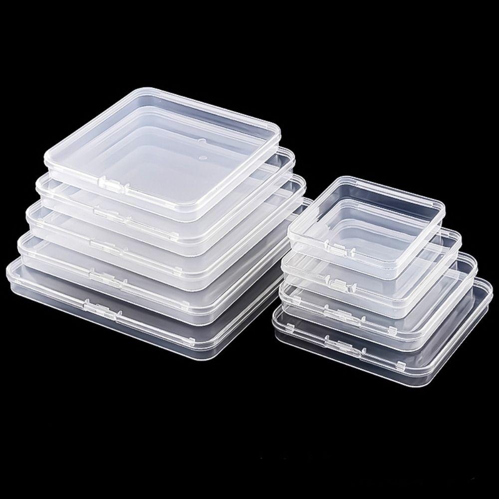Square Packing Storage Box Transparent Small Items Case Sundries Organizer