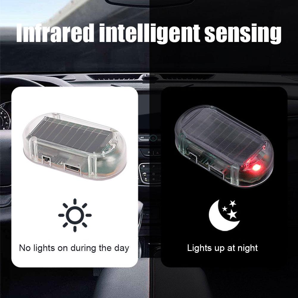 Car Fake Security Light Solar Powered Simulated Dummy Alarm Wireless Warning Anti-Theft Caution Lamp LED Flashing Lights