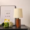LED Desk Lamp Retro Pleated Wooden USB for Living Room Home Bedroom Bedsides Atmosphere LED Night Light Decoration Table Lamp